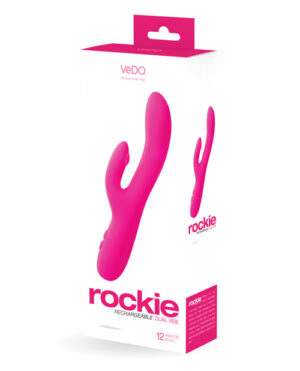 Vedo Rockie Rechargeable Dual Vibe – Foxy Pink Rabbit Vibrators - Rechargeable | Buy Online at Pleasure Cartel Online Sex Toy Store