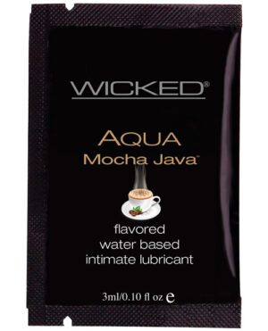 Wicked Sensual Care Aqua Water Based Lubricant – .1 Oz Mocha Java Flavored Sex Lube | Buy Online at Pleasure Cartel Online Sex Toy Store