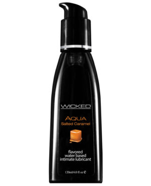 Wicked Sensual Care Aqua Water Based Lubricant – 4 Oz Salted Caramel Flavored Sex Lube | Buy Online at Pleasure Cartel Online Sex Toy Store