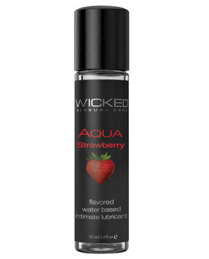 Wicked Sensual Care Aqua Water Based Lubricant – 1 Oz Strawberry Flavored Sex Lube | Buy Online at Pleasure Cartel Online Sex Toy Store