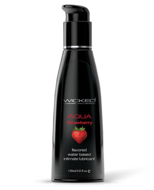 Wicked Sensual Care Aqua Water Based Lubricant – 4 Oz Strawberry Flavored Sex Lube | Buy Online at Pleasure Cartel Online Sex Toy Store