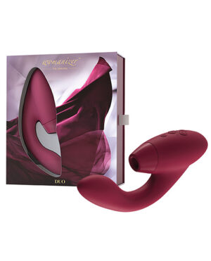 Womanizer Duo – Bordeaux Rabbit Vibrators - Rechargeable | Buy Online at Pleasure Cartel Online Sex Toy Store