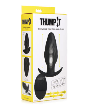 Thump It Kinetic Thumping 7x Swirled Anal Plug – Black Anal Sex Toys | Buy Online at Pleasure Cartel Online Sex Toy Store