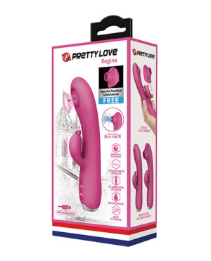 Pretty Love Regina Pulsing Rabbit W-free Suction Attachment – Pink Rabbit Vibrators - Rechargeable | Buy Online at Pleasure Cartel Online Sex Toy Store