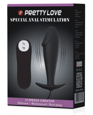 Pretty Love Vibrating Penis Shaped Butt Plug – Black Anal Sex Toys | Buy Online at Pleasure Cartel Online Sex Toy Store