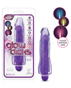 Blush Glow Dicks Glitter Vibrator Molly – Purple Blush Sex Toys | Buy Online at Pleasure Cartel Online Sex Toy Store