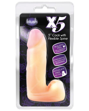 Blush X5 Plus 5″ Cock W-flexible Spine Blush Sex Toys | Buy Online at Pleasure Cartel Online Sex Toy Store