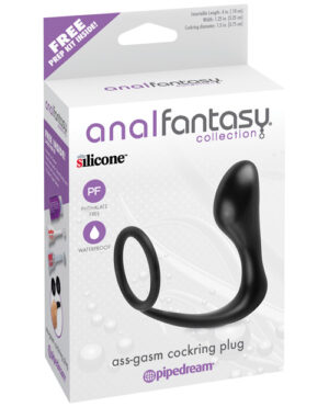 Anal Fantasy Collection Ass Gasm Cockring Plug – Black Anal Kits & Combos | Buy Online at Pleasure Cartel Online Sex Toy Store