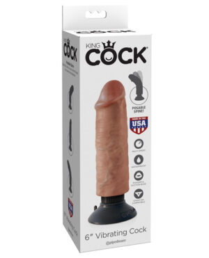 King Cock 6″ Vibrating Cock – Tan King Cock Dildos | Buy Online at Pleasure Cartel Online Sex Toy Store