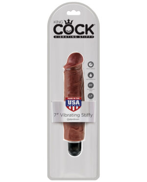 King Cock  7″ Vibrating Stiffy – Brown King Cock Dildos | Buy Online at Pleasure Cartel Online Sex Toy Store