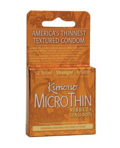 Kimono Textured Ribbed+Sensi Dots Condoms - Box of 3