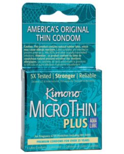 Kimono Micro Thin Aqua Lube Condoms - Box of 3