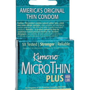 Kimono Micro Thin Aqua Lube Condoms - Box of 3