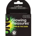 One Glowing Pleasures Condoms - Box of 3