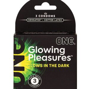 One Glowing Pleasures Condoms - Box of 3