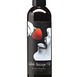 Earthly Body Edible Massage Oil - 8 oz Strawberry