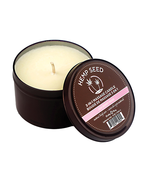 Earthly Body Suntouched Hemp Candle - 6 oz Round Tin Zen Berry Rose - Image 4