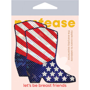 Pastease Premium Sparkling Stars & Strips USA Cowboy Boot - Red/White/Blue O/S