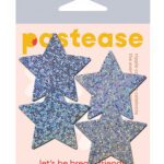 Pastease Petites Glitter Star - Silver O/S Pack of 2 Pair