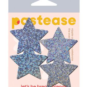 Pastease Petites Glitter Star - Silver O/S Pack of 2 Pair