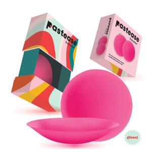 Pastease HALOS Silicone Nipple Covers w/Travel Box - Neon Pink D+ Cup 10 or More Uses