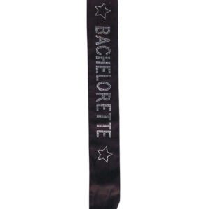 Bachelorette Sash w/Crystals - Black