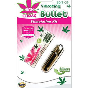 High Climax Vibrating Bullet Stimulating Kit w/Hemp Seed Oil - Silver