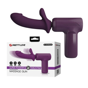 Pretty Love DJ Scholar Dual Thrusting Gun Massager - Purple