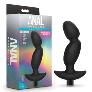 Blush Anal Adventures Platinum Silicone Vibrating Prostate Massager 04- Black