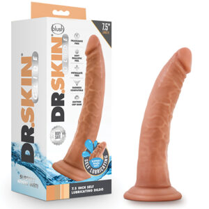 Blush Dr. Skin Glide 7.5" Self Lubricating Dildo - Mocha