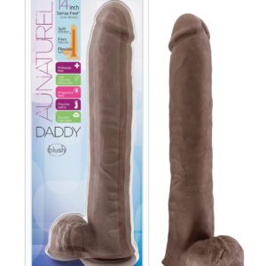 Blush Au Naturel Daddy 14" Sensa Feel Dual Density Dong w/Suction Cup - Chocolate