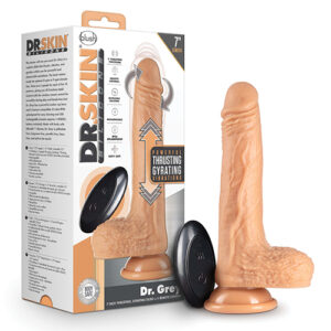 Blush Dr. Skin Silicone Dr. Grey 7" Thrusting Dildo - Vanilla