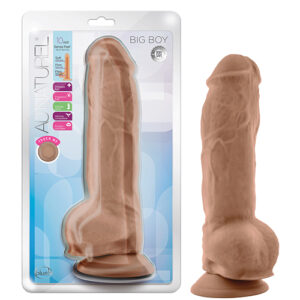 Blush Au Natural 10" Big Boy Realistic Dildo w/Balls - Mocha