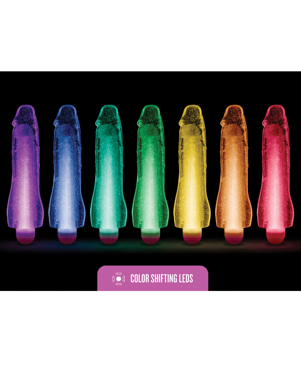 Blush Glow Dicks Glitter Vibrator Molly - Purple - Image 5