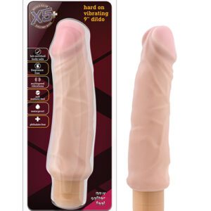 Blush X5 Plus Hard On Vibrating 9" Dildo - Beige