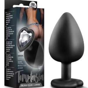 Blush Temptasia Bling Plug w/Gem Large - Black