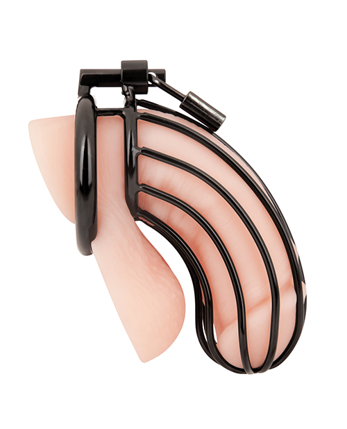 Blue Line Prisoner Cock Cage - Black - Image 4