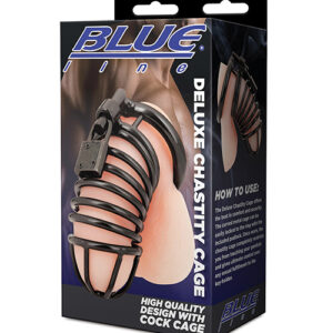 Blue Line Deluxe Chastity Cage - Black