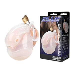 Full Restraint Silicone Cock & Balls Chastity Device - 100% Coverage White