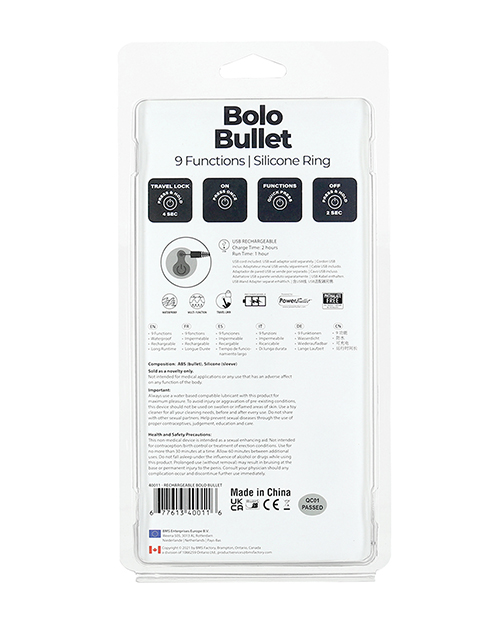 Bolo Bullet Vibrating Adjustable Cock Tie - Black - Image 3