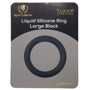 Spartacus Liquid Silicone Cock Ring Large - Black