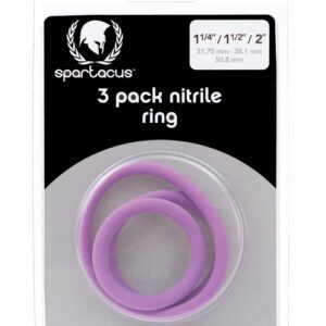 Spartacus Nitrile Cock Ring Set - Purple Pack of 3