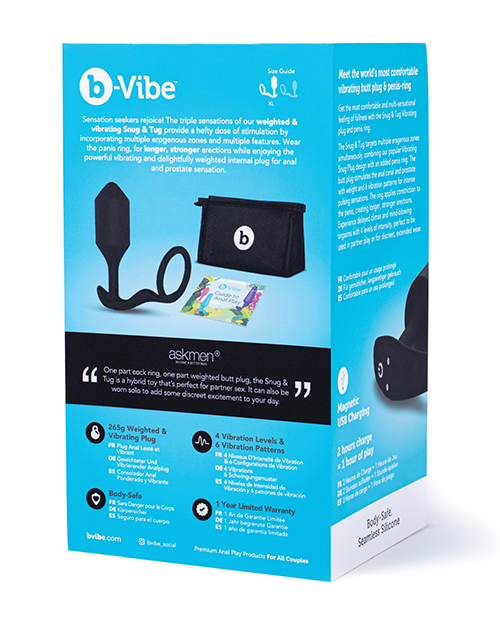 b-Vibe Vibrating Snug & Tug XL - Black - Image 3