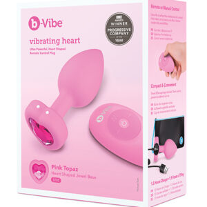 b-Vibe Vibrating Heart Plug S/M - Pink