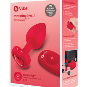 b-Vibe Vibrating Heart Plug M/L - Red