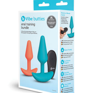 Anal Training Bundle 2-Piece Set Includes Beginner Plug & Rechargeable Vibrating Plug w/Remote
