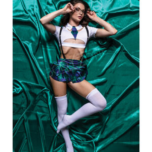 Role Play Sultry School Babe 6 pc Set Green M/L