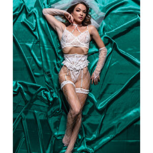 Role Play Blushing Bride 6 pc Set White S/M