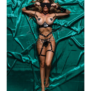 Role Play Bondage Baddie 7 pc Set Black M/L