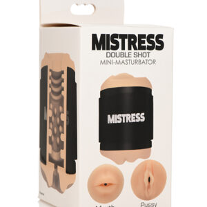 Curve Toys Mistress Double Shot Mini Masturbator Mouth & Pussy - Light